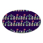 Cute Cactus Blossom Oval Magnet Front