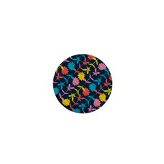 Colorful Floral Pattern 1  Mini Buttons by DanaeStudio