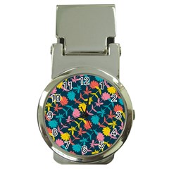 Colorful Floral Pattern Money Clip Watches by DanaeStudio