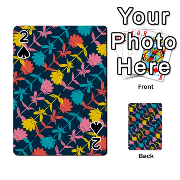 Colorful Floral Pattern Playing Cards 54 Designs 