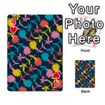 Colorful Floral Pattern Playing Cards 54 Designs  Front - Heart4