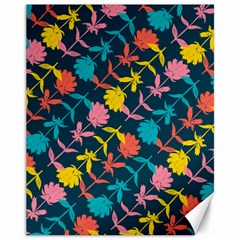 Colorful Floral Pattern Canvas 11  X 14   by DanaeStudio