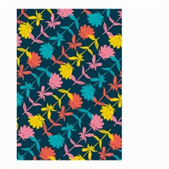 Colorful Floral Pattern Small Garden Flag (two Sides) by DanaeStudio