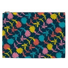 Colorful Floral Pattern Cosmetic Bag (xxl)  by DanaeStudio