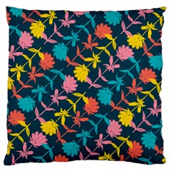 Colorful Floral Pattern Standard Flano Cushion Case (two Sides) by DanaeStudio