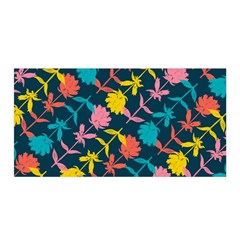 Colorful Floral Pattern Satin Wrap by DanaeStudio