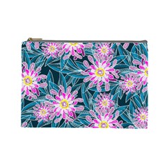 Whimsical Garden Cosmetic Bag (large)  by DanaeStudio