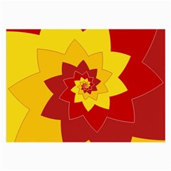 Flower Blossom Spiral Design  Red Yellow Large Glasses Cloth (2-side)