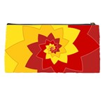 Flower Blossom Spiral Design  Red Yellow Pencil Cases Back