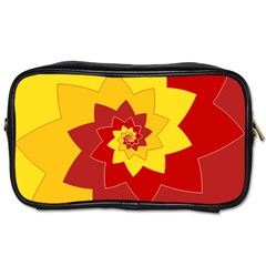 Flower Blossom Spiral Design  Red Yellow Toiletries Bags by designworld65