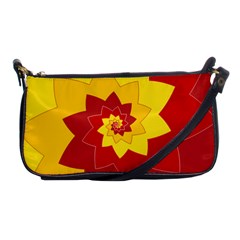 Flower Blossom Spiral Design  Red Yellow Shoulder Clutch Bags by designworld65