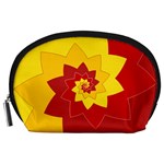 Flower Blossom Spiral Design  Red Yellow Accessory Pouches (Large)  Front