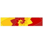 Flower Blossom Spiral Design  Red Yellow Flano Scarf (Small) Back