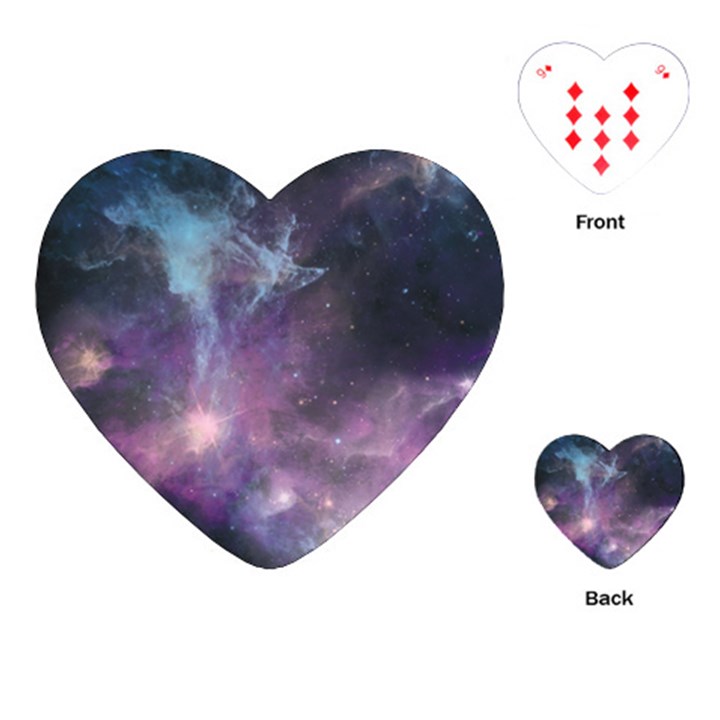 Blue Galaxy  Playing Cards (Heart) 