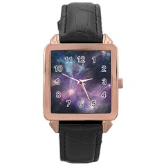 Blue Galaxy  Rose Gold Leather Watch  by DanaeStudio