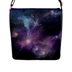 Blue Galaxy  Flap Messenger Bag (l)  by DanaeStudio