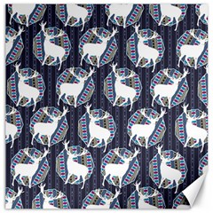 Geometric Deer Retro Pattern Canvas 16  X 16   by DanaeStudio