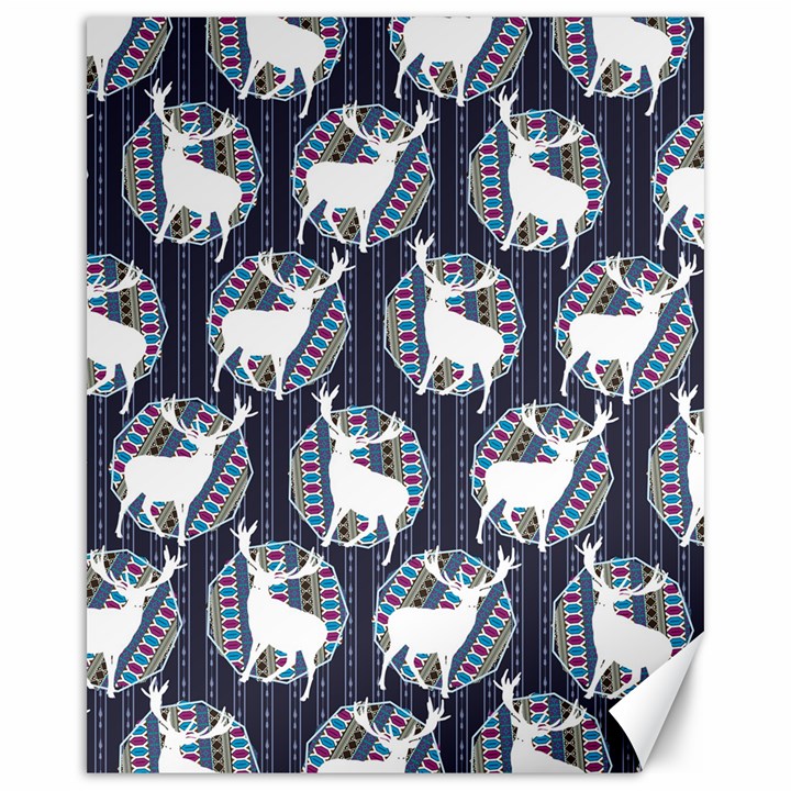 Geometric Deer Retro Pattern Canvas 16  x 20  