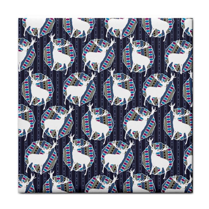 Geometric Deer Retro Pattern Face Towel