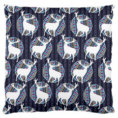 Geometric Deer Retro Pattern Large Cushion Case (two Sides) by DanaeStudio