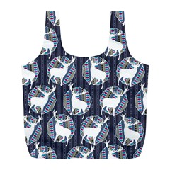 Geometric Deer Retro Pattern Full Print Recycle Bags (l)  by DanaeStudio