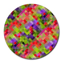 Colorful Mosaic Round Mousepads by DanaeStudio