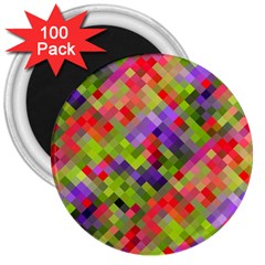 Colorful Mosaic 3  Magnets (100 Pack) by DanaeStudio