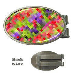 Colorful Mosaic Money Clips (oval)  by DanaeStudio