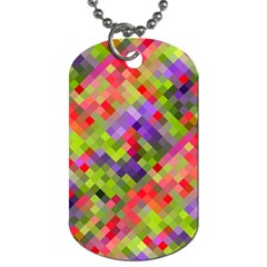 Colorful Mosaic Dog Tag (one Side) by DanaeStudio