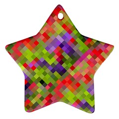 Colorful Mosaic Star Ornament (two Sides)  by DanaeStudio