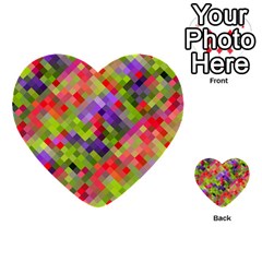 Colorful Mosaic Multi-purpose Cards (heart)  by DanaeStudio
