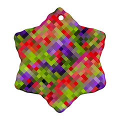 Colorful Mosaic Snowflake Ornament (2-side) by DanaeStudio