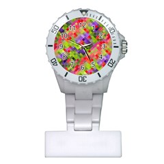 Colorful Mosaic Plastic Nurses Watch by DanaeStudio