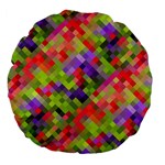 Colorful Mosaic Large 18  Premium Flano Round Cushions Back