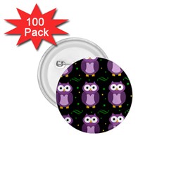 Halloween Purple Owls Pattern 1 75  Buttons (100 Pack)  by Valentinaart