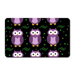 Halloween Purple Owls Pattern Magnet (rectangular) by Valentinaart