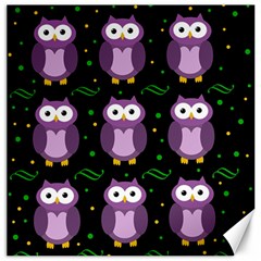 Halloween Purple Owls Pattern Canvas 12  X 12   by Valentinaart