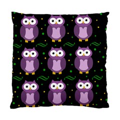Halloween Purple Owls Pattern Standard Cushion Case (two Sides) by Valentinaart