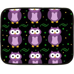 Halloween Purple Owls Pattern Fleece Blanket (mini) by Valentinaart