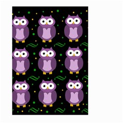 Halloween Purple Owls Pattern Large Garden Flag (two Sides) by Valentinaart