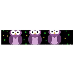 Halloween Purple Owls Pattern Flano Scarf (small) by Valentinaart