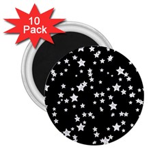 Black And White Starry Pattern 2 25  Magnets (10 Pack)  by DanaeStudio