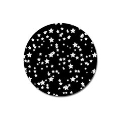 Black And White Starry Pattern Magnet 3  (round) by DanaeStudio