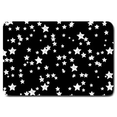 Black And White Starry Pattern Large Doormat  by DanaeStudio