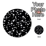 Black And White Starry Pattern Multi-purpose Cards (Round)  Front 9