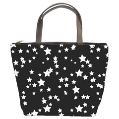 Black And White Starry Pattern Bucket Bags by DanaeStudio