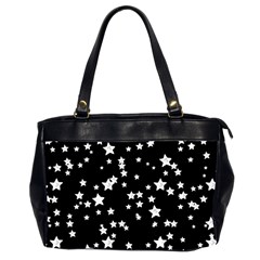 Black And White Starry Pattern Office Handbags (2 Sides)  by DanaeStudio