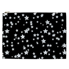 Black And White Starry Pattern Cosmetic Bag (xxl)  by DanaeStudio