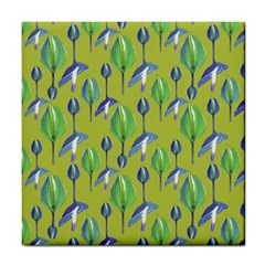 Tropical Floral Pattern Tile Coasters by dflcprints