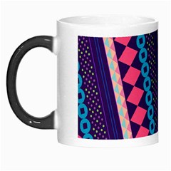 Purple And Pink Retro Geometric Pattern Morph Mugs by DanaeStudio